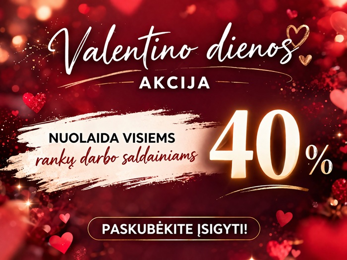 Šokoladinių saldainių rinkinys „Širdžių kolekcija“ Valentino dienai